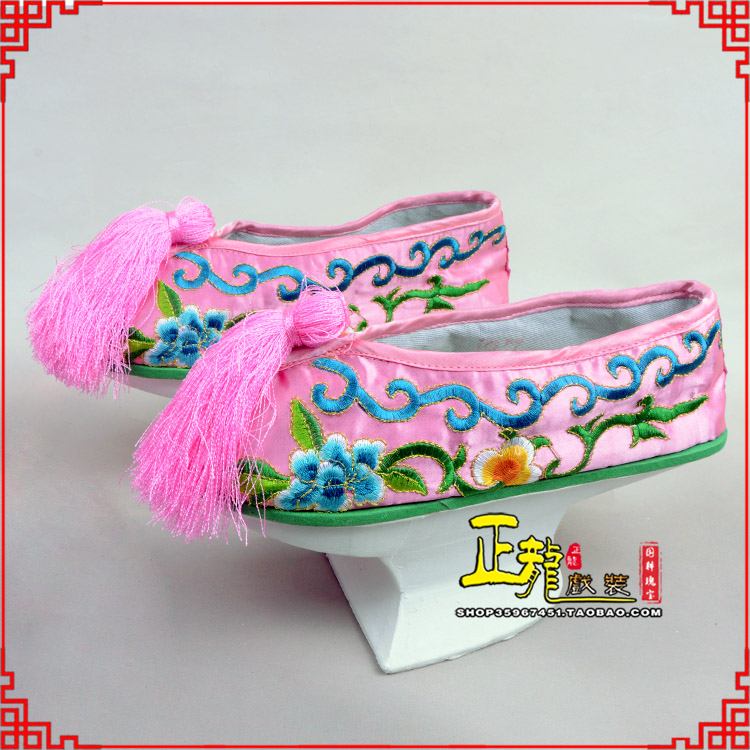 威远京越剧戏鞋花盆底清朝皇后贵妃宫女花盆底 旗鞋