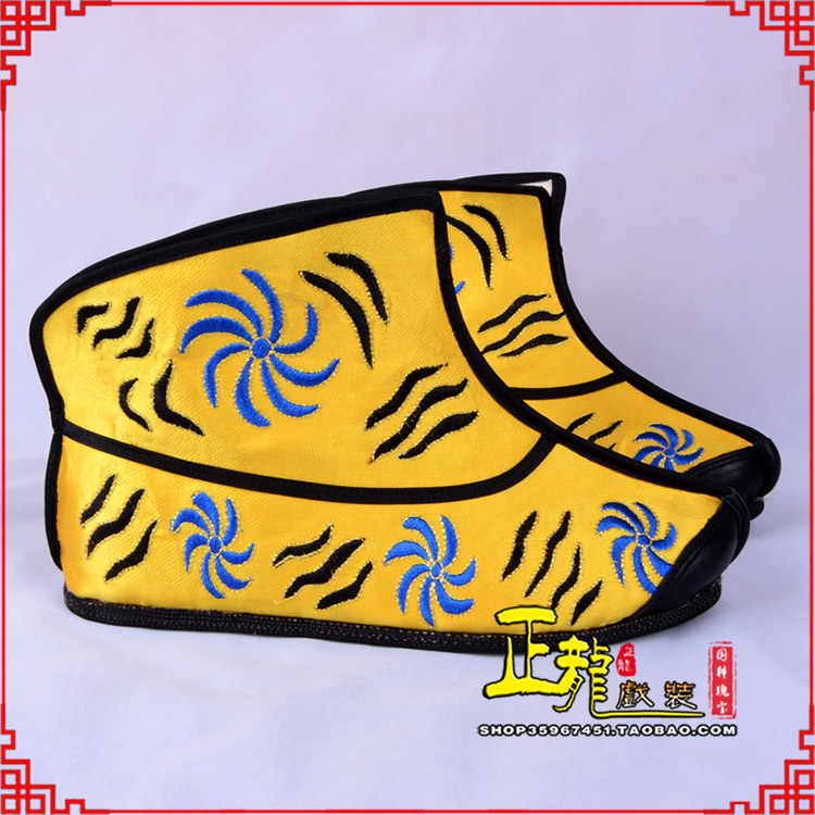 威远.美猴王靴子虎纹靴金黄快靴 猴鞋